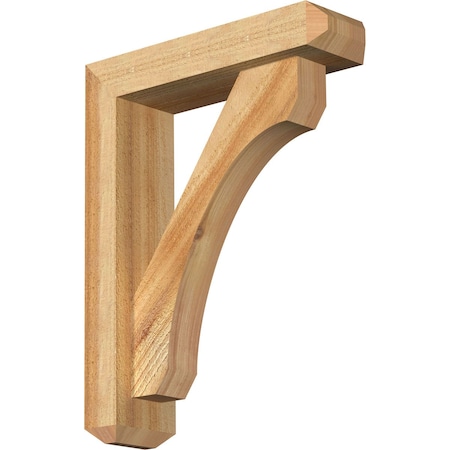 Ekena Millwork Legacy Craftsman Rough Sawn Bracket w/ Offset Brace, Western Red Cedar, 4"W x 14"D x 18"H BKT0402X14X18LEC04RWR